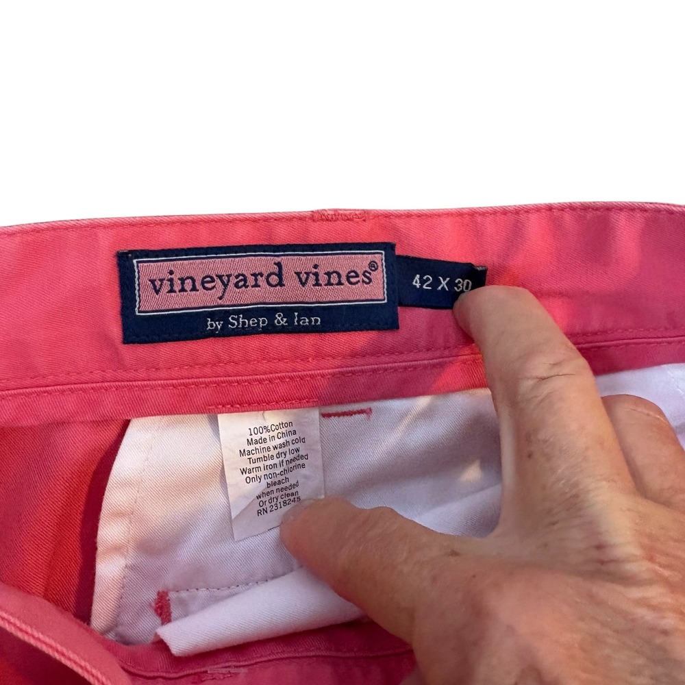 Vineyard Vines Breaker Pants Cotton Casual Coral Pink Nantucket Red Mens 42x30 - Picture 5 of 8